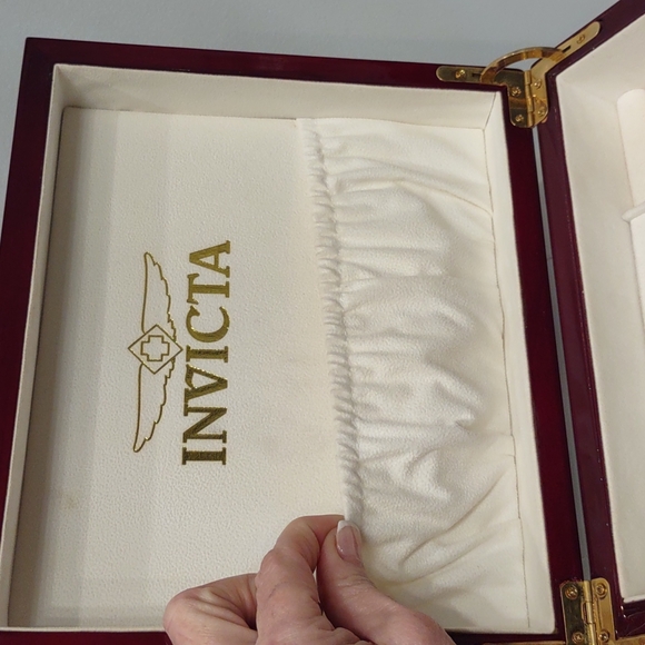 Invicta Watch Elite Wood Valet Jewelry Hinge Storage Box Unisex vintage Rare - Picture 15 of 17